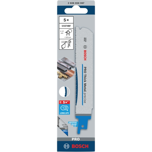 Bosch PRO Thick Metal precise S937HBF Blade, 1.1 x 25 x 150 mm, 5 pcs 2608658997 1 - Power Tool Services