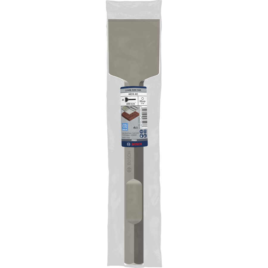 Bosch PRO HEX-4C Spade Chisel 28 mm, 80 x 400 mm 2608690584 1 - Power Tool Services