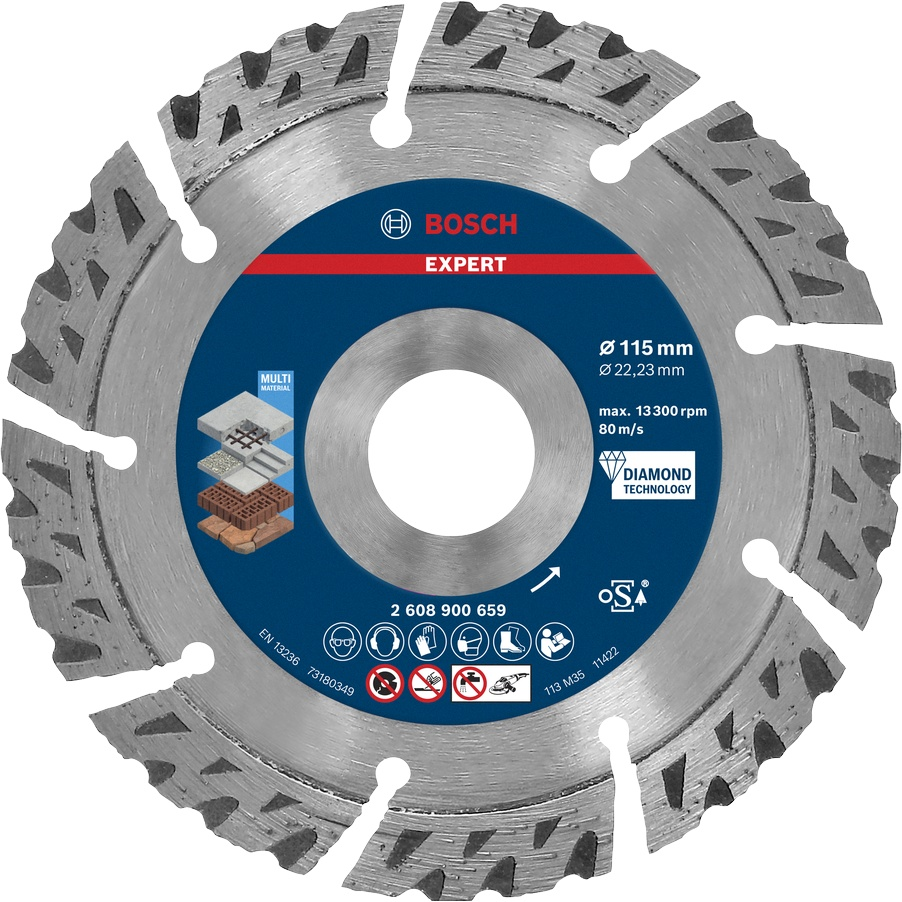 Bosch EXPERT MultiMaterial Diamond Cutting Disc 115 x 22,23 x 2,2 x 12 mm 2608900659 2 - Power Tool Services