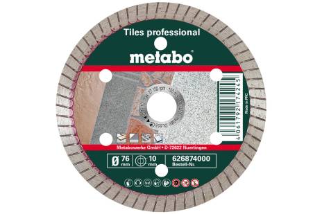 Buy Metabo | Diamond Cutting Disc 76X10Mm, "Tp", Tiles "Professional" (626874000) from Power Tool Services - Image 1 | Best Price