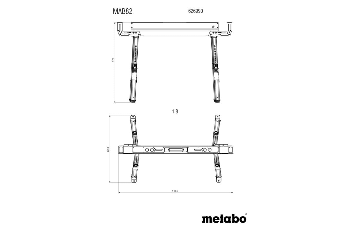 Metabo Work Trestle Sawhorse Set MAB 82 626990000 3 - Power Tool Services
