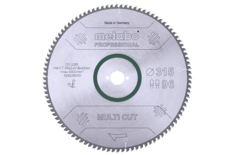 Buy Metabo | Saw Blade "Multi Cut - Professional", 315X30, Z96 Fz/Tz, 5°Neg. (628226000) from Power Tool Services - Image 1 | Best Price