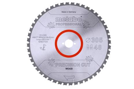 Buy Metabo | Saw Blade "Precision Cut Wood - Professional", 305X30, Z48 Wz 5° Neg. (628227000) from Power Tool Services - Image 1 | Best Price