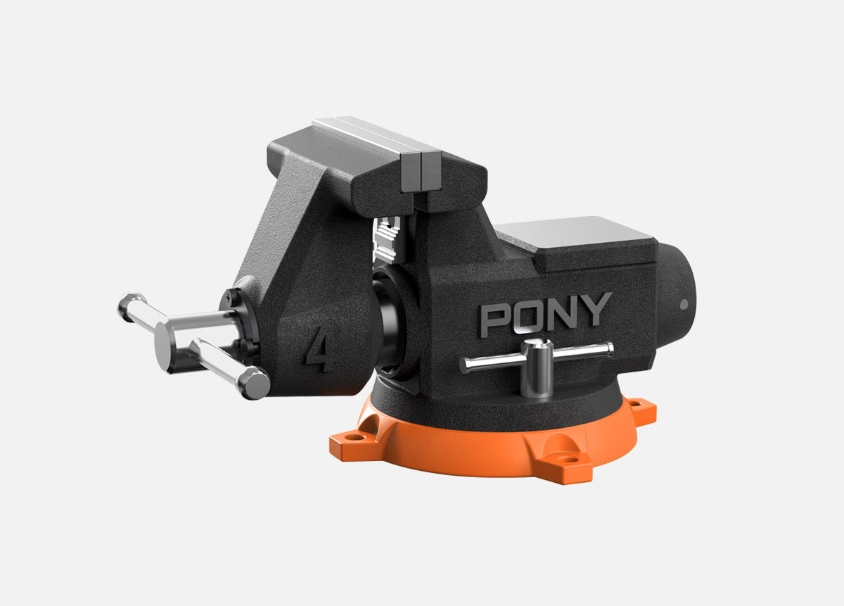 Pony 100mm (4') Pro Heavy-duty Swivel Base Bench Vise