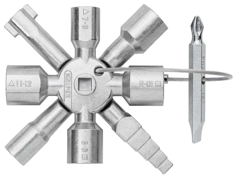 KNIPEX TwinKey Control Cabinet Key For all standard cabinets and shut-off systems 00 11 01 3 - Power Tool Services