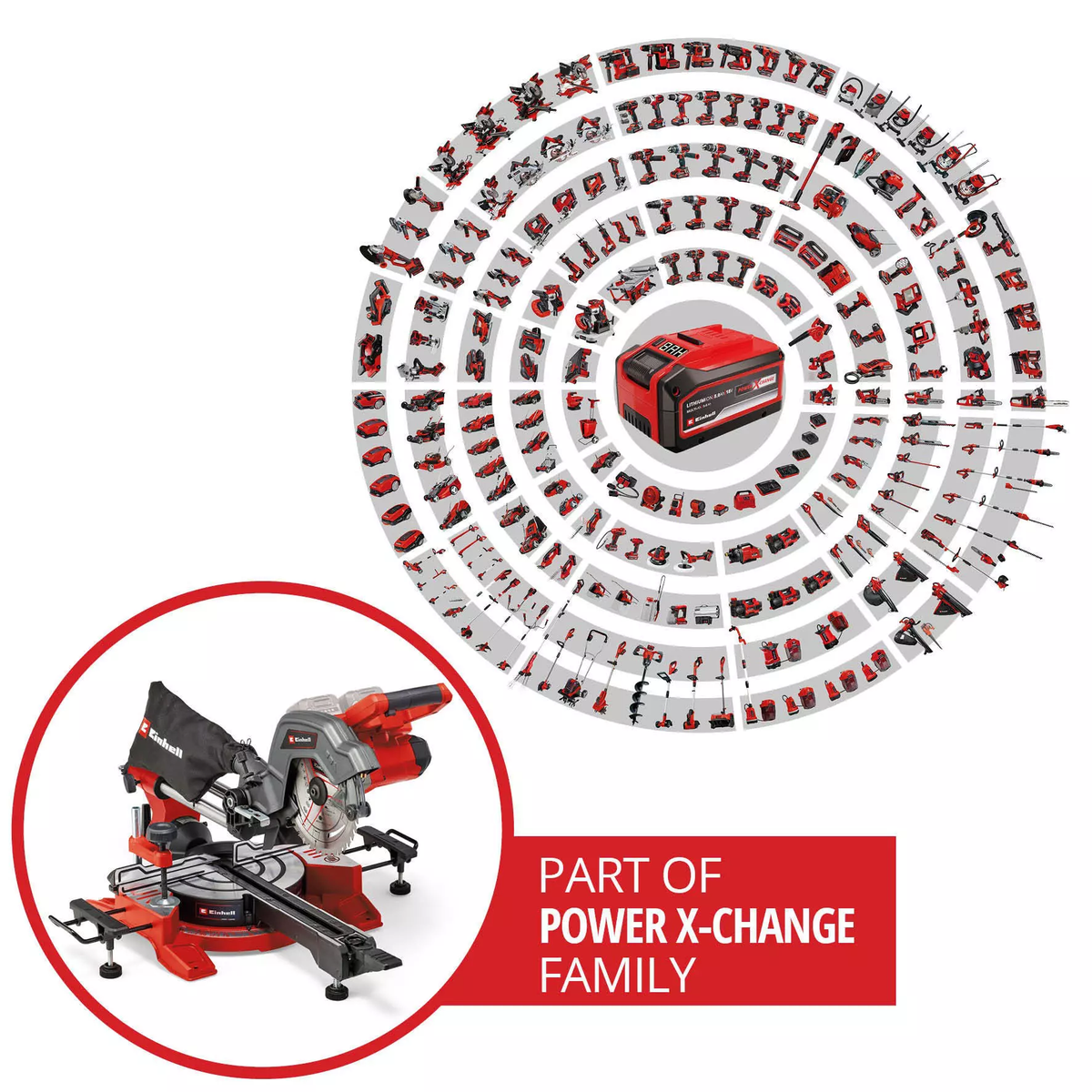Einhell Cordless Sliding Mitre Saw TE-SM 36/8 L Li-Solo