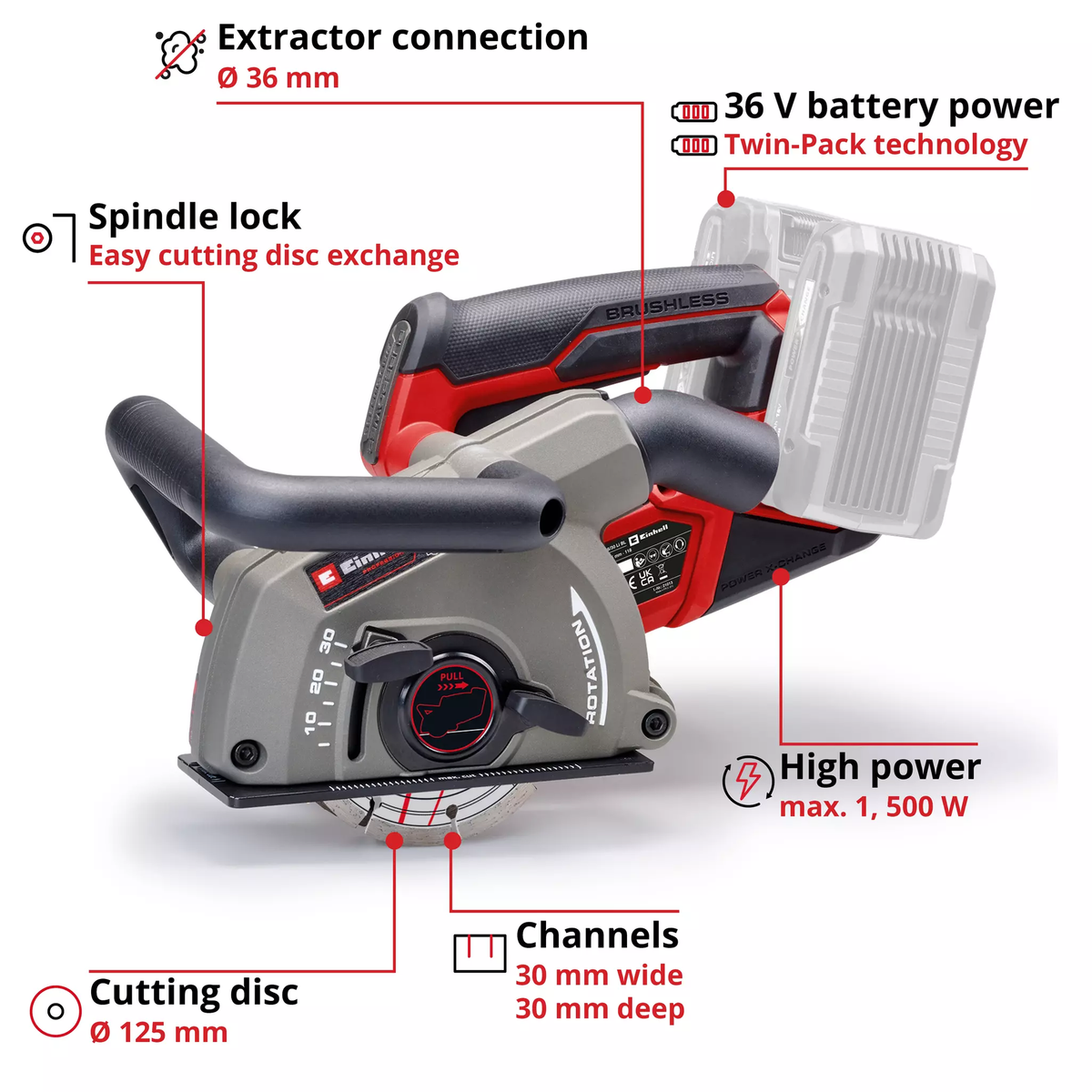 Einhell Cordless Wall Liner TP-MA 36/30 Li BL - Solo