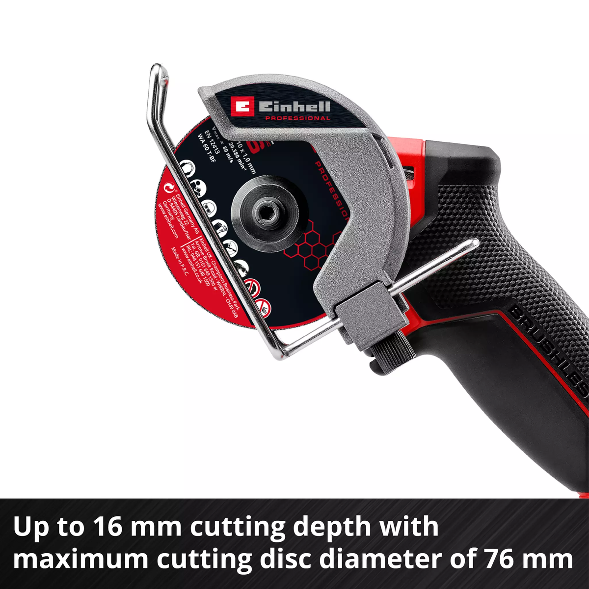Einhell Cordless Cut-Off Grinder TP-CO 18/76-C Li BL - Solo