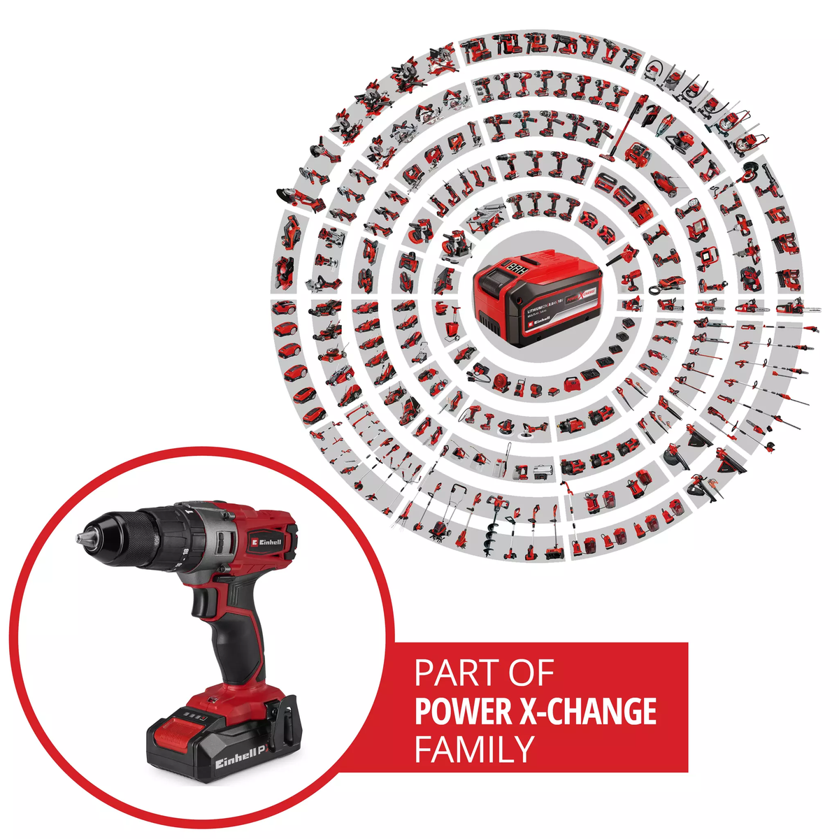 Einhell Cordless Impact Drill TE-CD 18/2 Li-i +22 (1x2,5 Ah)