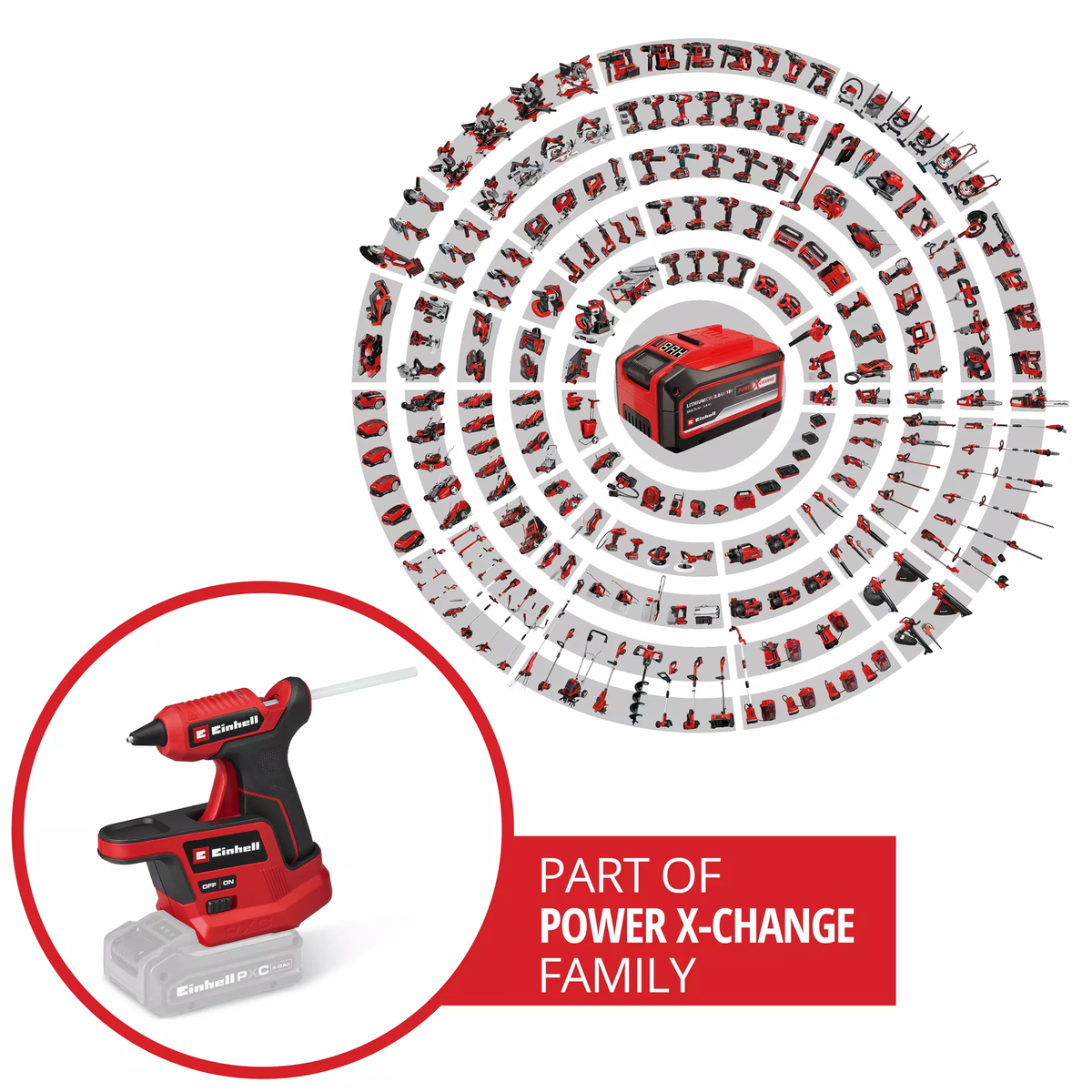 Einhell Cordless Hot Glue Gun TE-CG 18/7 Li - Solo