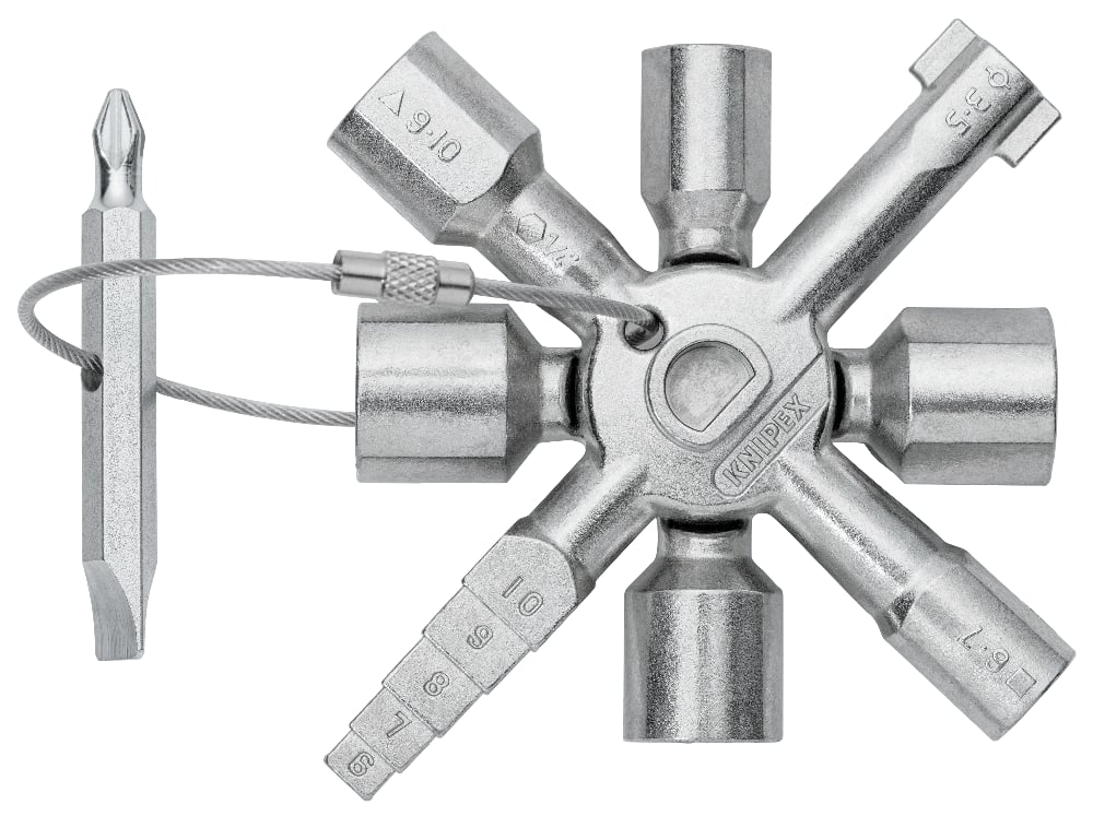 KNIPEX TwinKey Control Cabinet Key For all standard cabinets and shut-off systems 00 11 01 2 - Power Tool Services