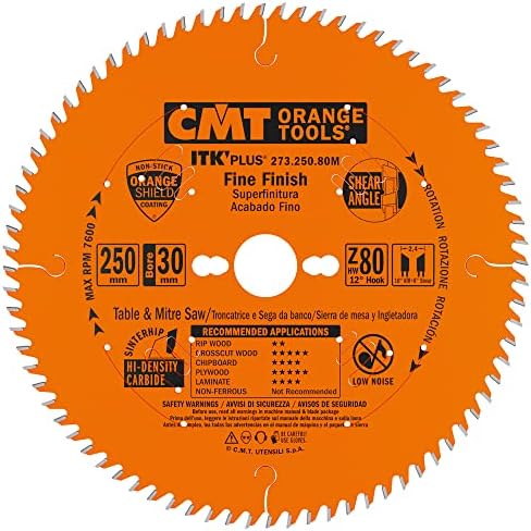 CMT Circular Saw Blade HM 250 x 2.4/1.6 x 30 mm, Z=80 272.250.80M