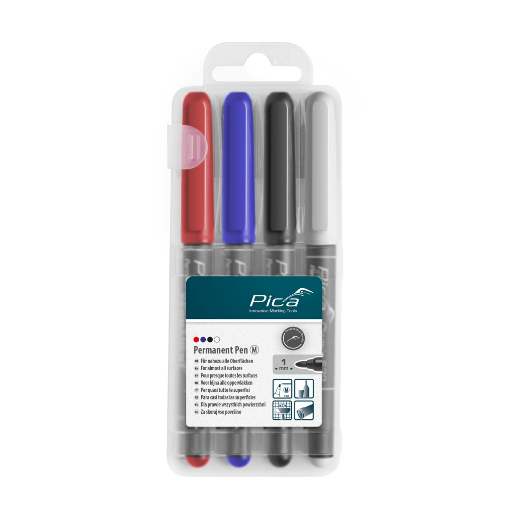 Pica Permanent Pen Marker set in 4 colors