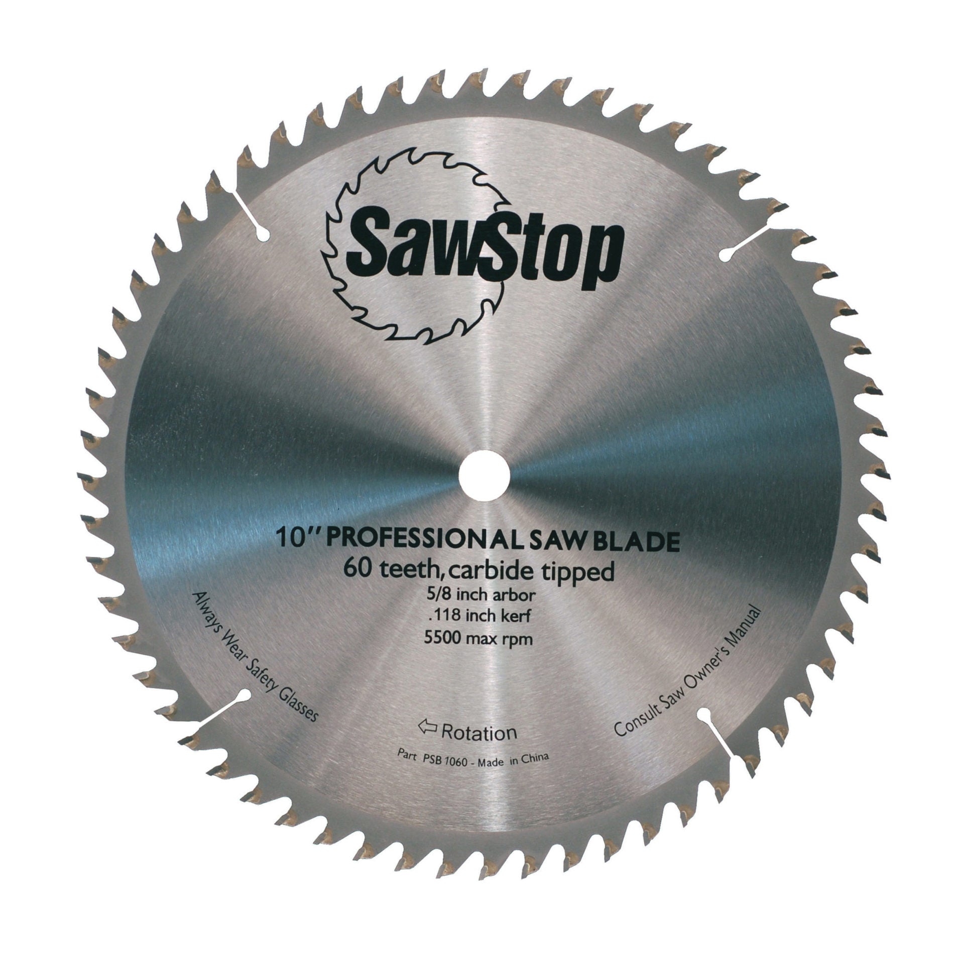SawStop Circular Saw Blade 254 x 3.0/2.0 x 15.8mm 60T CB104184