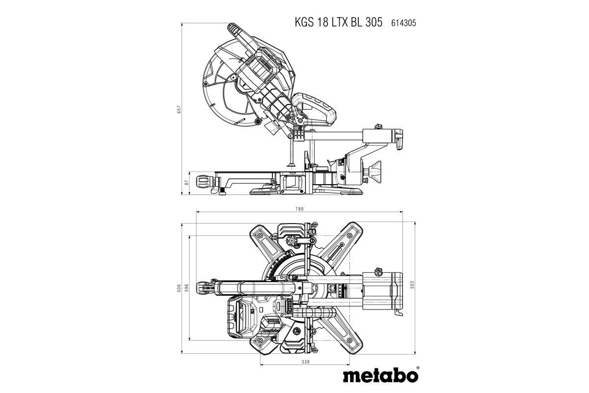 Buy Metabo | Cordless Mitre Saw KGS 18 LTX BL 305 | 614305810 from Power Tool Services - Image 12 | Best Price