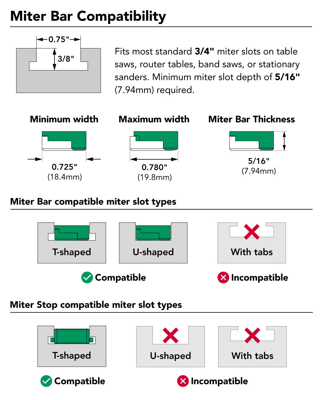 MicroJig ZEROPLAY Miter Bar Set ZP750-B2S2 7 - Power Tool Services