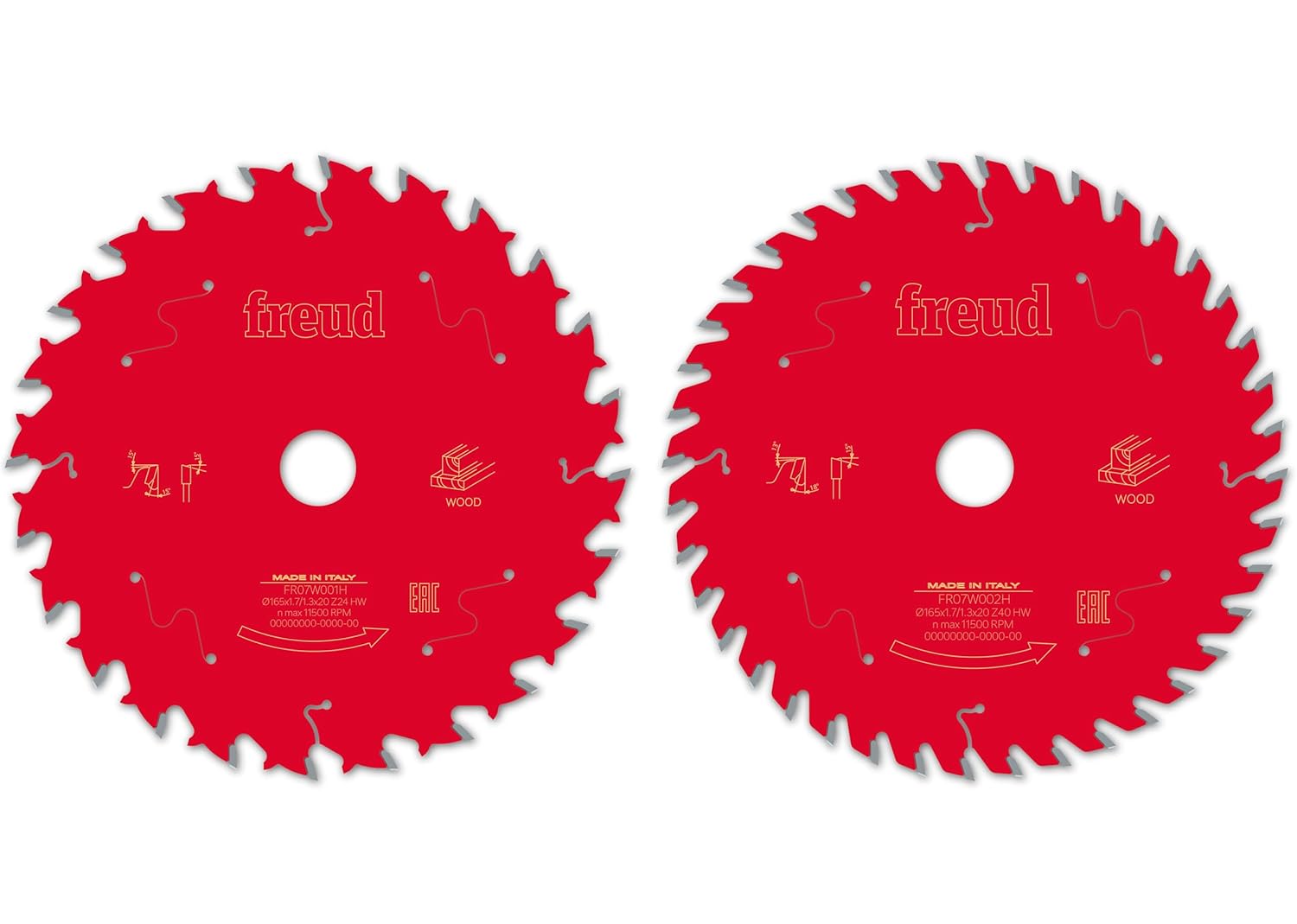 Freud Circular saw blade twin pack HM 165 x 1.7/1.3 x 20 mm, Z=24/40 FR07S001H