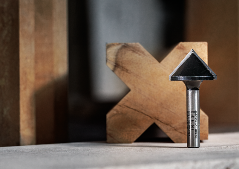 Bosch PRO Router Bit V-Groove, 90° x Ø 3/8″, Shank 1/4″ 2608628631 6 - Power Tool Services