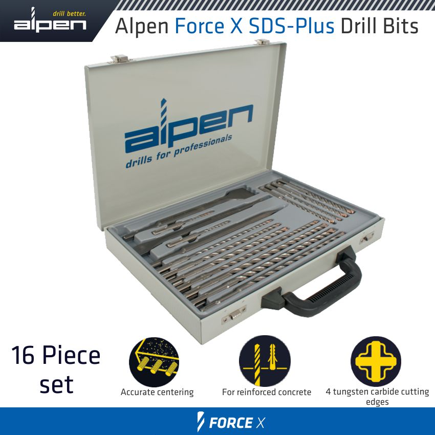 Alpen Force X Sds-Plus Kit16 16 Pcs ALP5002161 Power Tool Services
