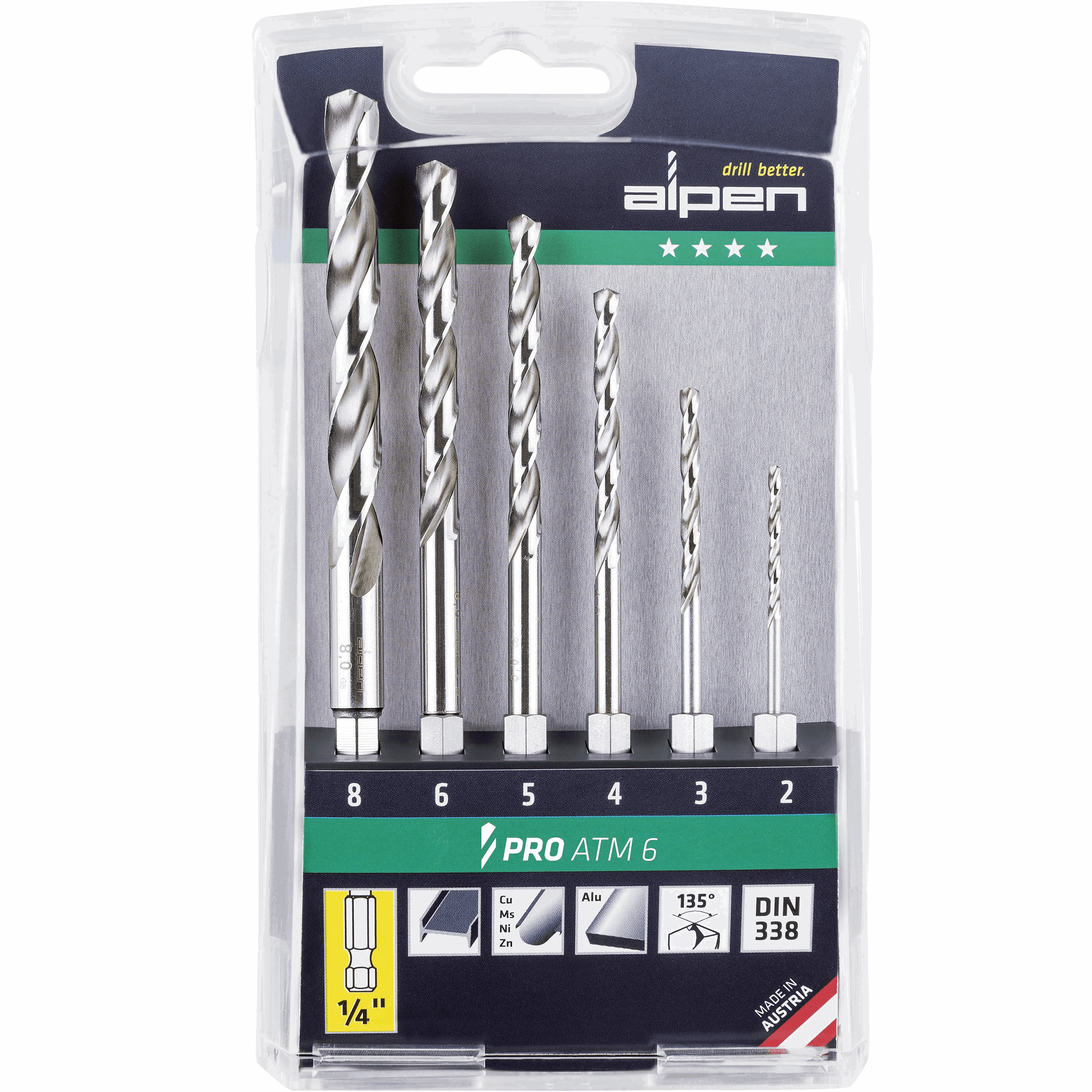 Alpen HSS Super Metal Drill Bit Set 6 Piece ALP ATM6 Power Tool Services