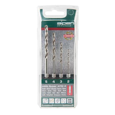 Alpen Hex Shank Set Hss For 4 Piece 2.3.4.5mm Power Tool Services