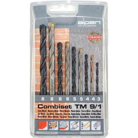 Alpen Hss/Masonry Drill Bit Kombi Set 3-8mm Power Tool Services