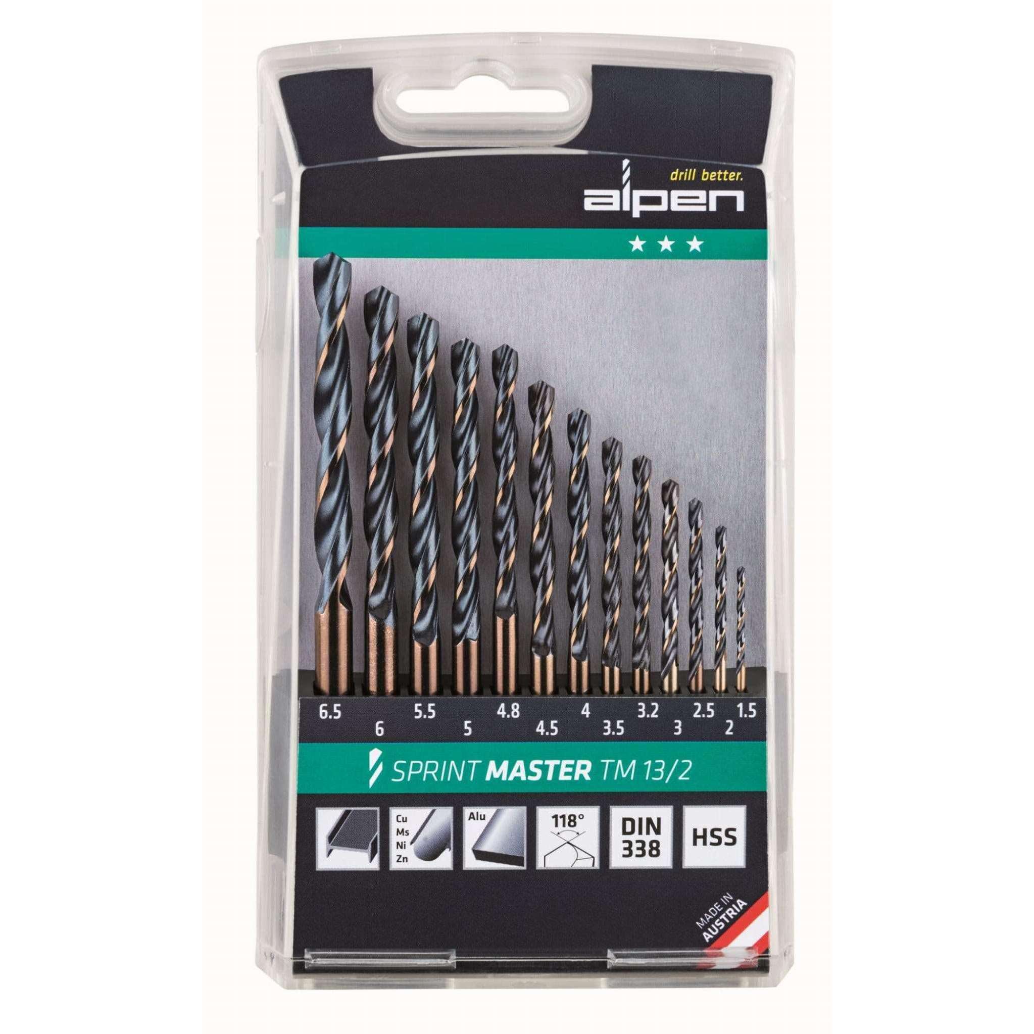 Alpen Hss Sprint Drill Bit Set 13 Piece ALP TM13-2 Power Tool Services