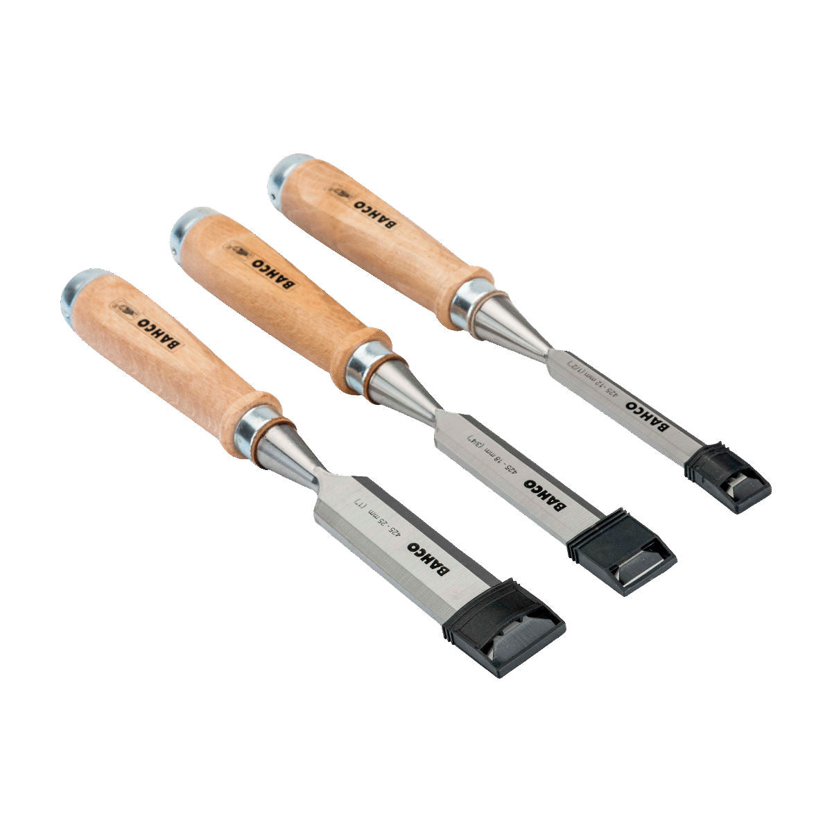 Bahco Wooden-Handle Chisel Set 3pc 425-081 Power Tool Services