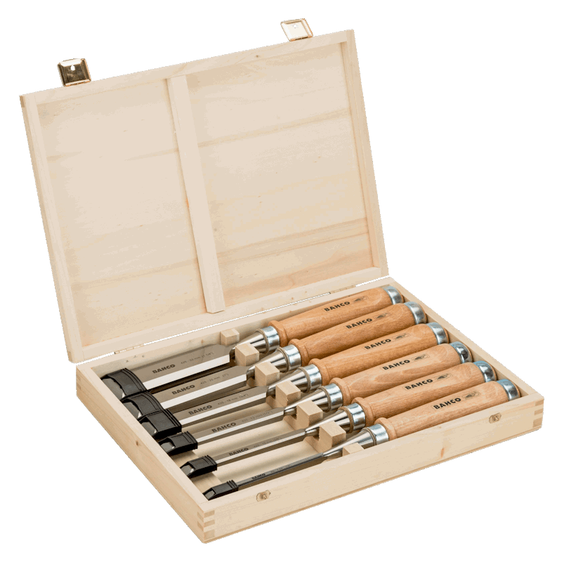 Bahco Wooden-Handle Chisel Set 6pc Power Tool Services