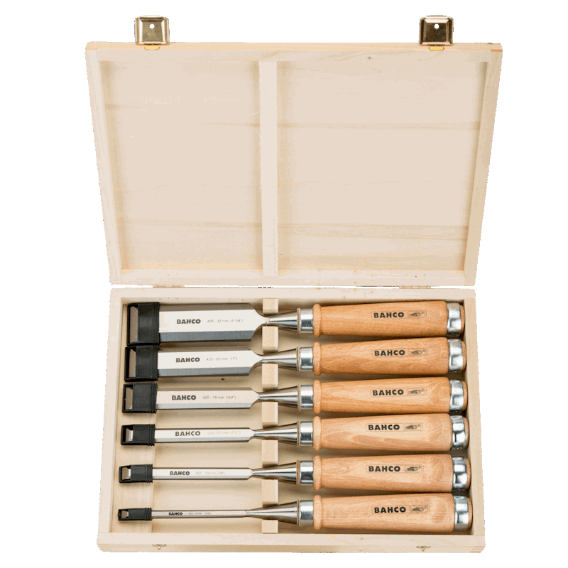 Bahco Wooden-Handle Chisel Set 6pc Power Tool Services