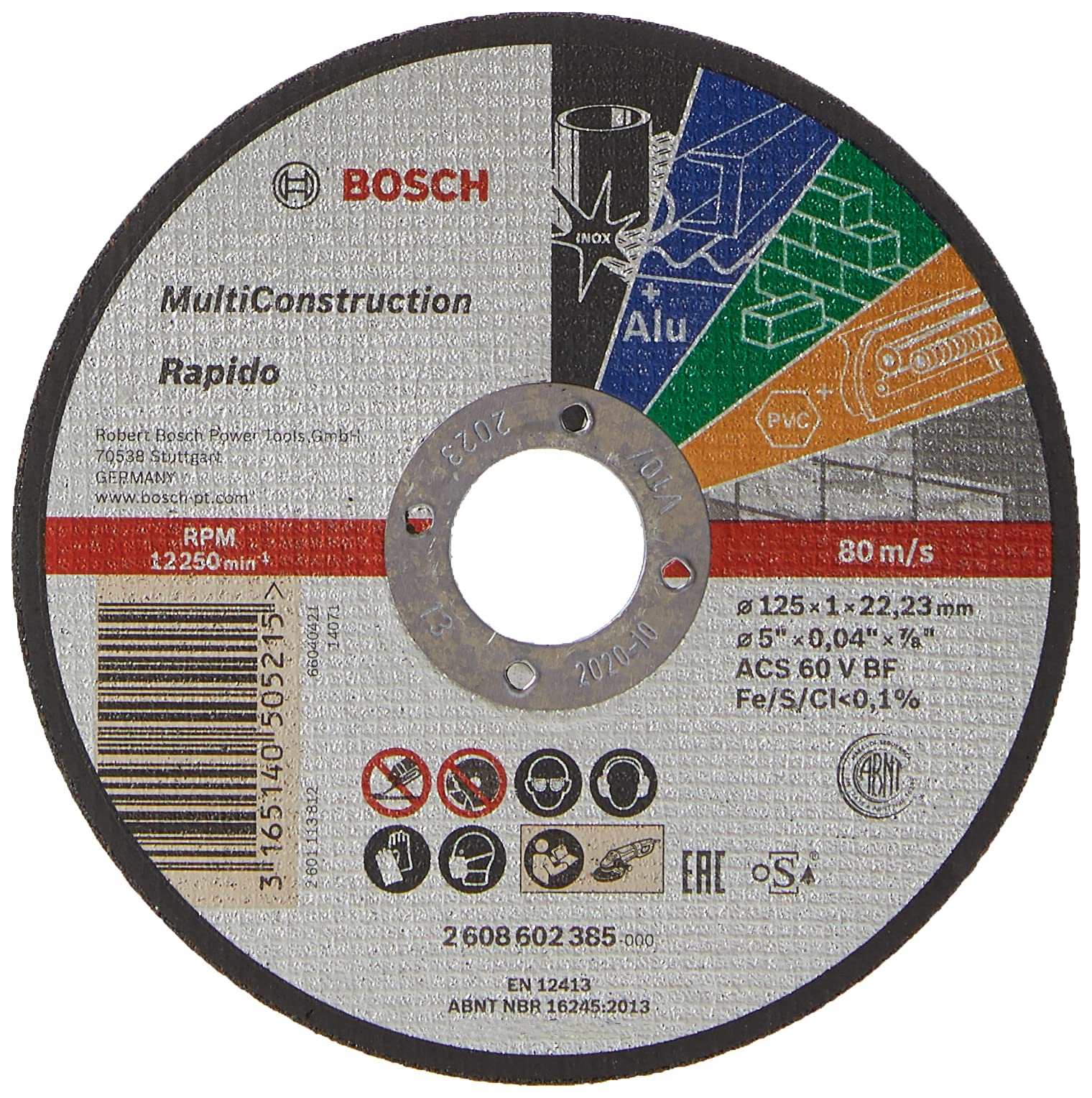 Bosch 125Mm Multi-Construction Cutting Disc 2608602385 Power Tool Services