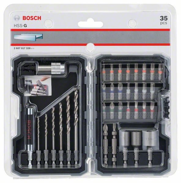 Bosch 35-piece HSS-G drill and screwdriver bit set Extra Hard Set Power Tool Services