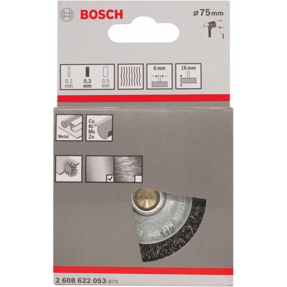 Bosch 6Mm Shank Wire Wheel 75Mm Crimped Steel 2608622053 Power Tool Services