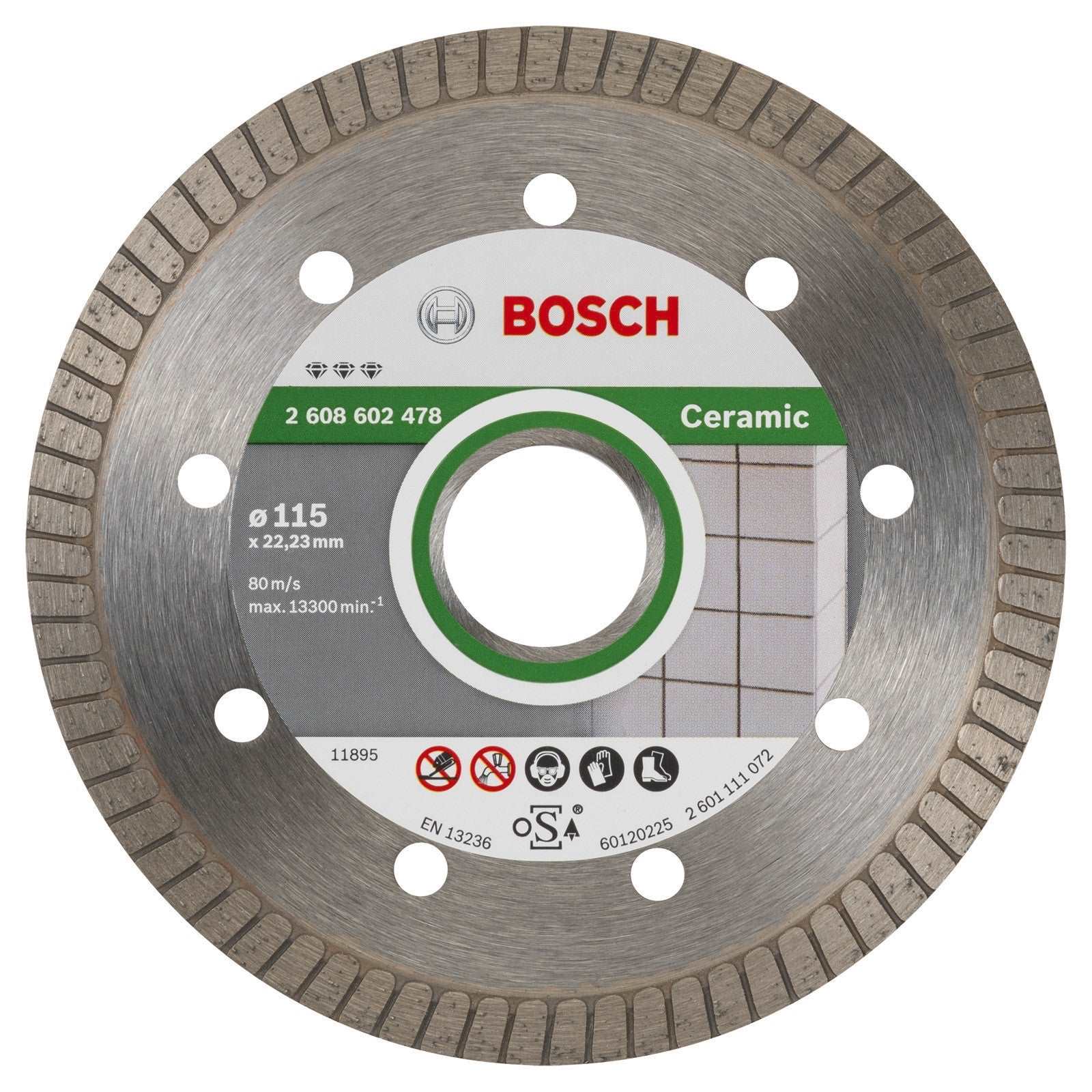 Bosch Best for Ceramic Extra Clean Turbo 115 x 22,23 x 1,4 x 7 continuous rim 2608602478 Power Tool Services