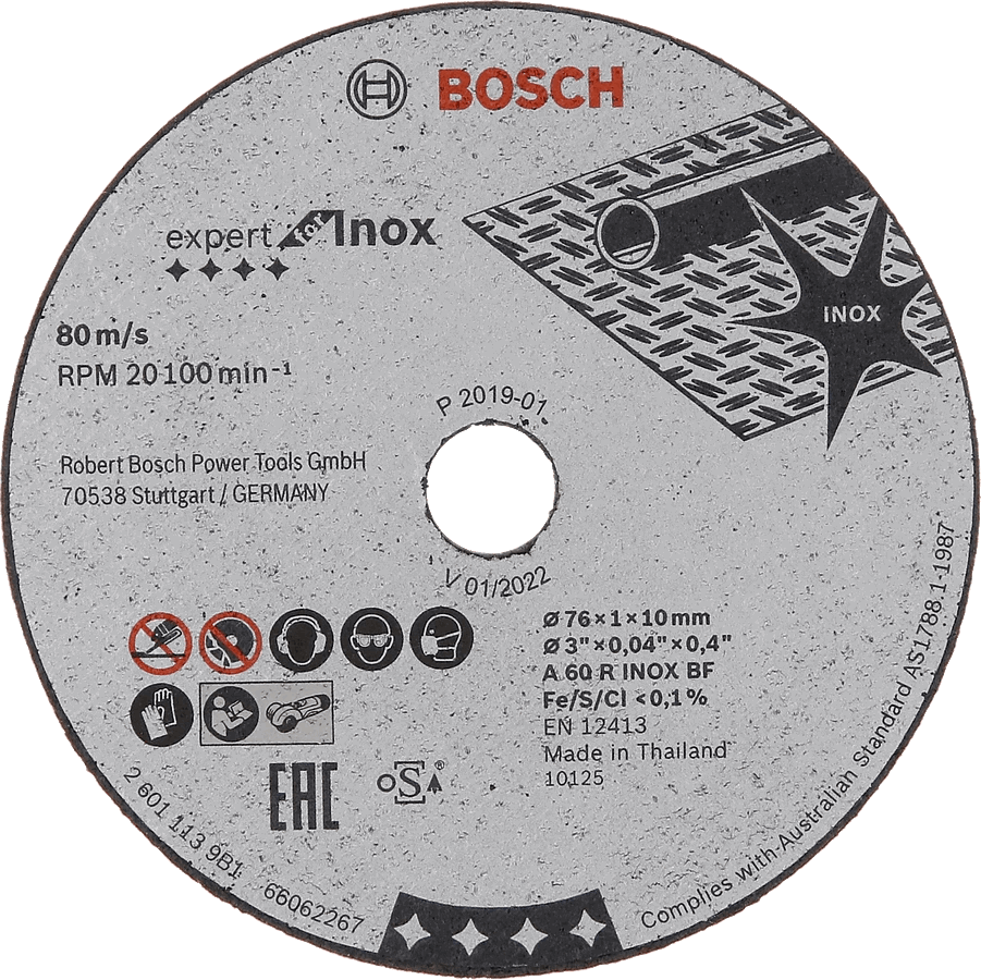 Bosch Bonded Disc 76X1.0X10Mm Exp Inox 5Pcs 2608601520 Power Tool Services