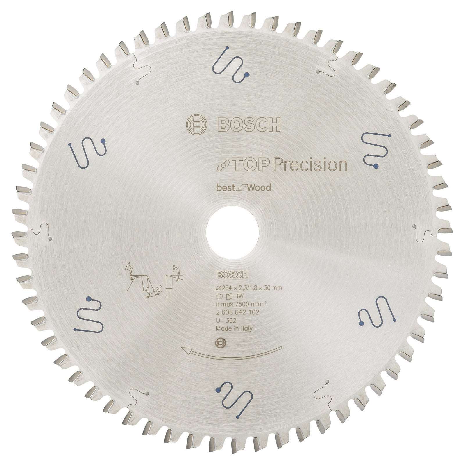 Bosch Circular Saw Blade Best for Wood 254 x 30 x 2.3 mm, 60 2608642102 Power Tool Services