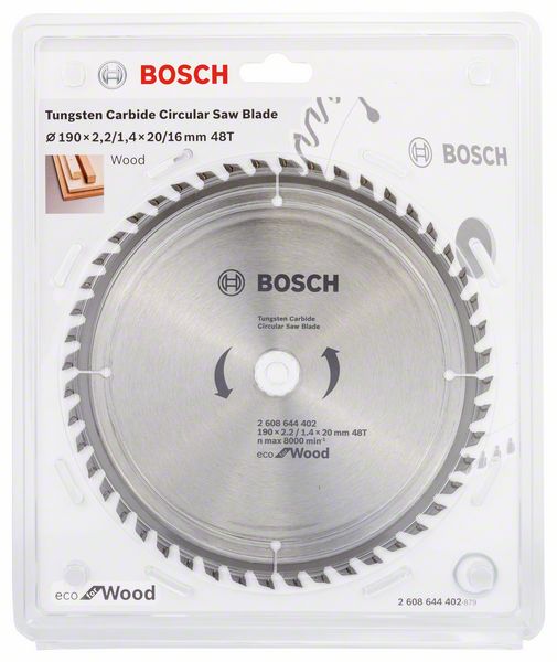 Bosch Circular Saw Blade Eco for wood 190mm 48T 2608644402 Power Tool Services
