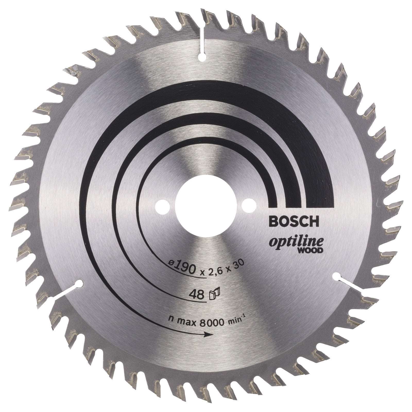 Bosch Circular Saw Blade Optiline Wood 190 x 30 x 2,6 mm, 48 2608640617 Power Tool Services