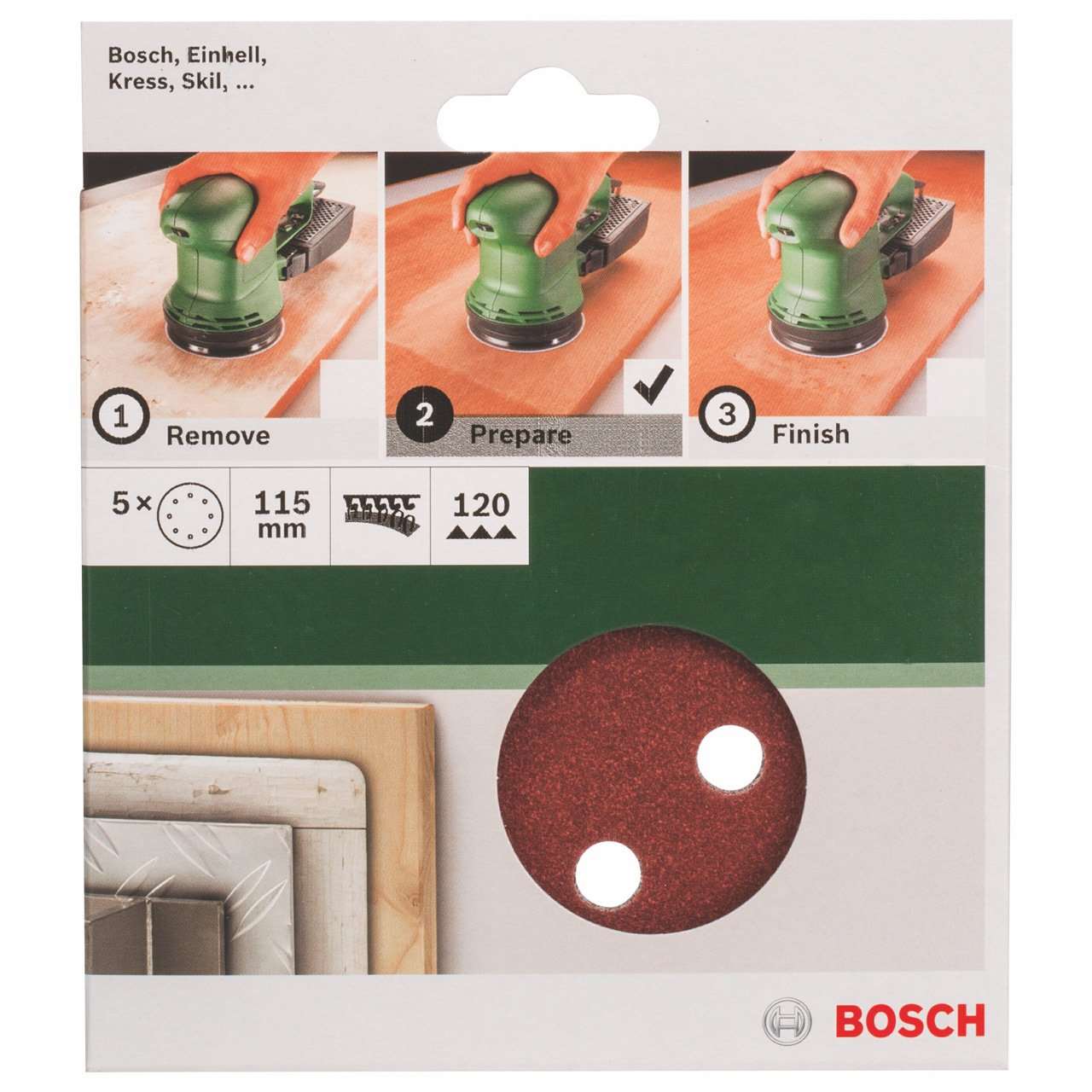 Bosch DIY For random orbit sanders, 115 mm, 5 pc ( Select Grit ) Power Tool Services