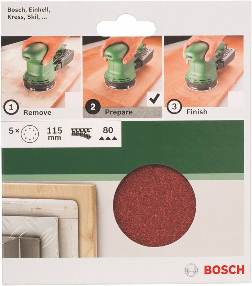 Bosch DIY For random orbit sanders, 115 mm, 5 pc ( Select Grit ) Power Tool Services