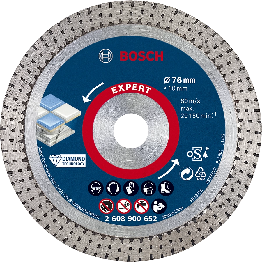 Bosch EXPERT HardCeramic 76 mm Diamond Cutting Disc 76 x 1.5 x 10 mm 2608900652 Power Tool Services