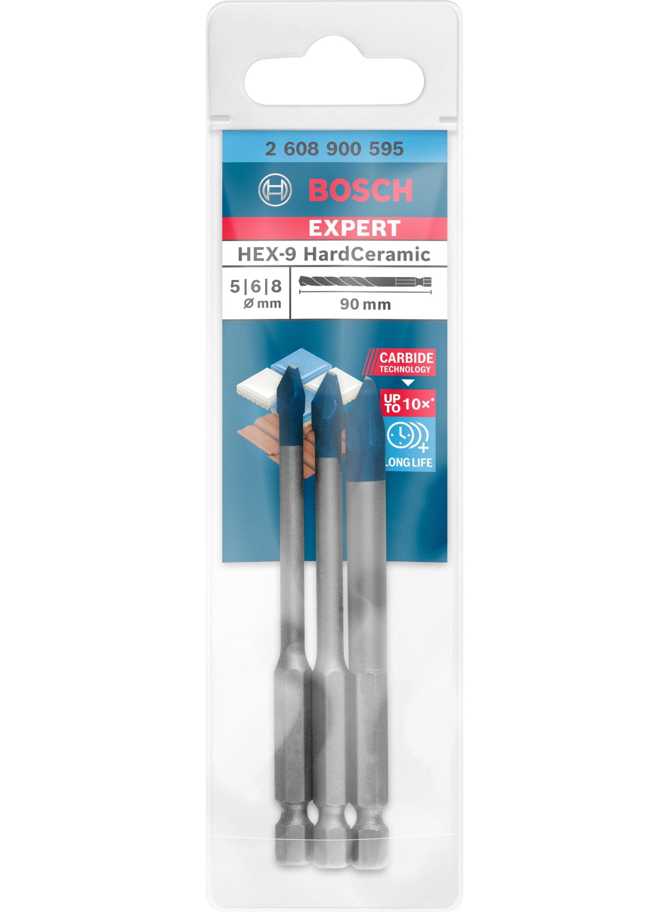 Bosch EXPERT HardCeramic HEX-9 Drill Bit Set 5/6/8 mm 3-pc 2608900595 Power Tool Services