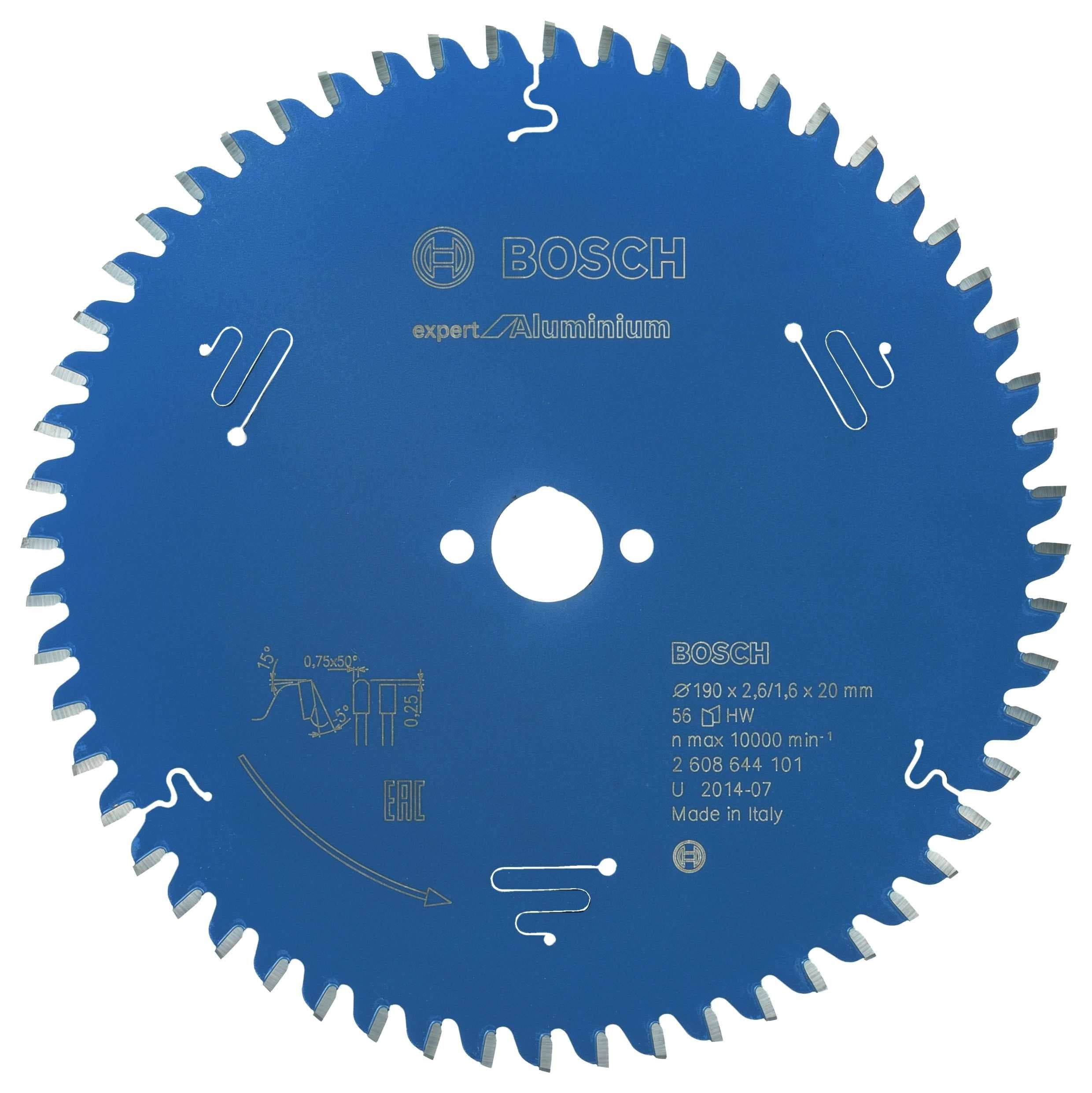 Bosch Expert Circular Saw Blade for Aluminium 190 x 20 x 2,6 mm, 56 2608644101 Power Tool Services