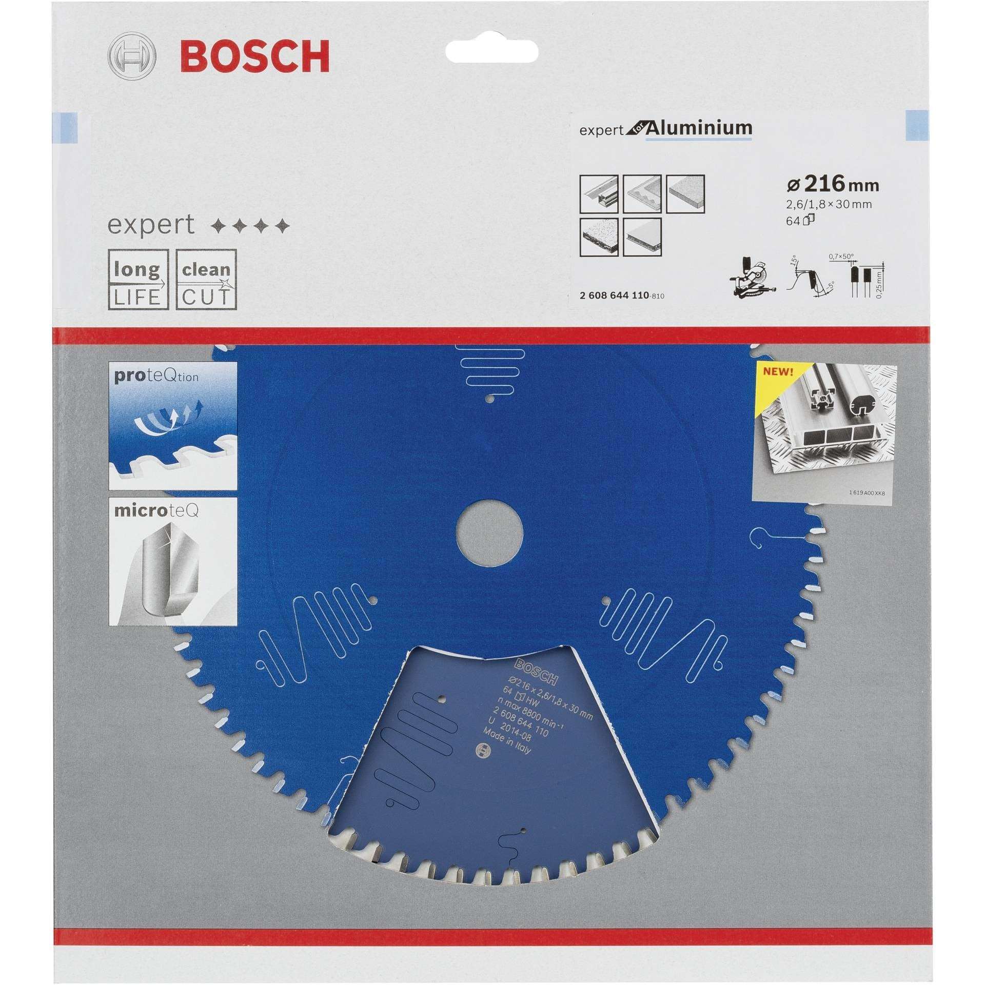 Bosch Expert Circular Saw Blade for Aluminium 216 x 30 x 2,6 mm, 64 2608644110 Power Tool Services