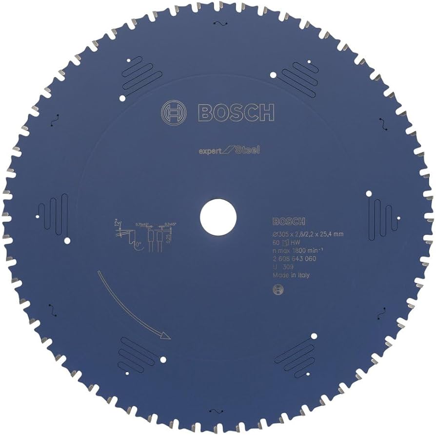 Bosch Expert Circular Saw Blade for Steel 305 x 25,4 x 2,6 mm, 60 2608643060 Power Tool Services