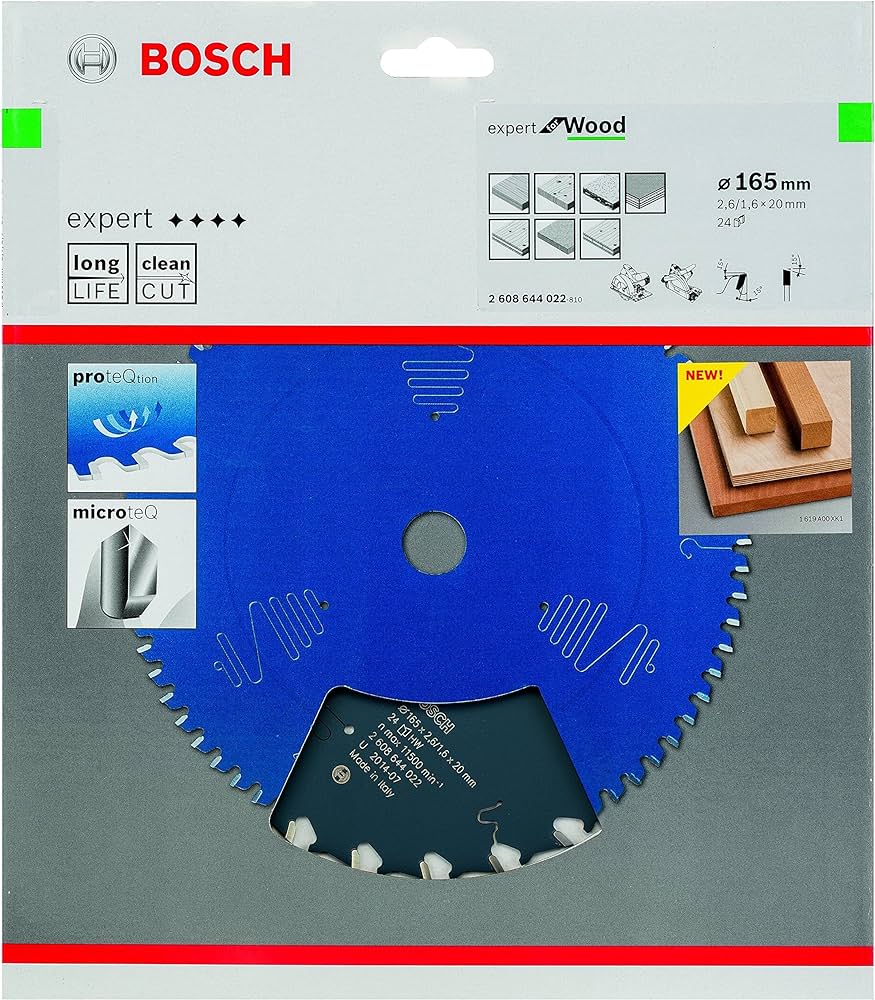 Bosch Expert Circular Saw Blade for Wood 165 x 20 x 2,6 mm, 24 2608644022 Power Tool Services
