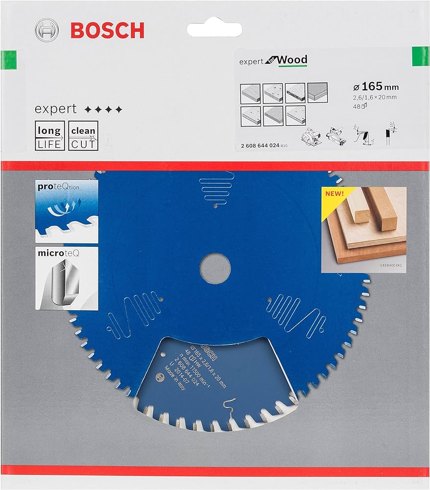 Bosch Expert Circular Saw Blade for Wood 165 x 20 x 2,6 mm, 48 2608644024 Power Tool Services