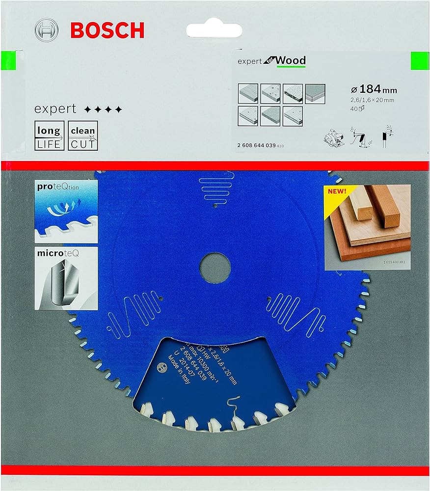 Bosch Expert Circular Saw Blade for Wood 184 x 20 x 2,6 mm, 40 2608644039 Power Tool Services