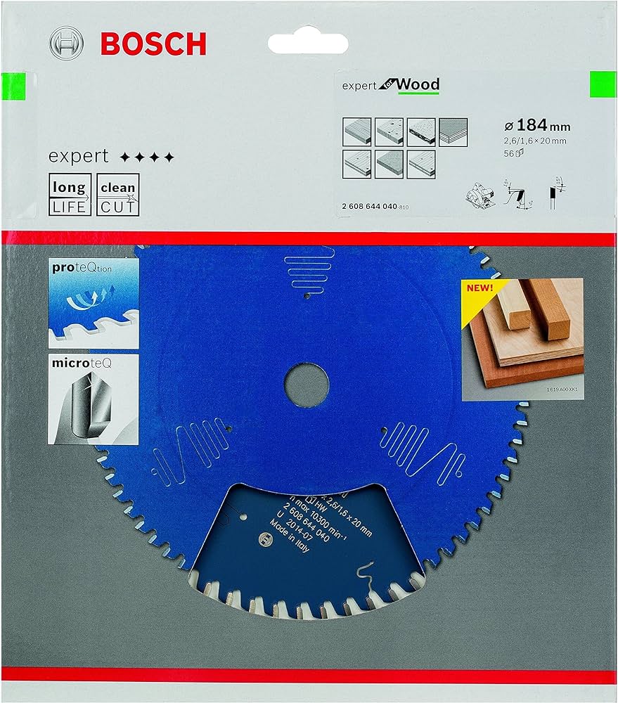 Bosch Expert Circular Saw Blade for Wood 184 x 20 x 2,6 mm, 56 2608644040 Power Tool Services