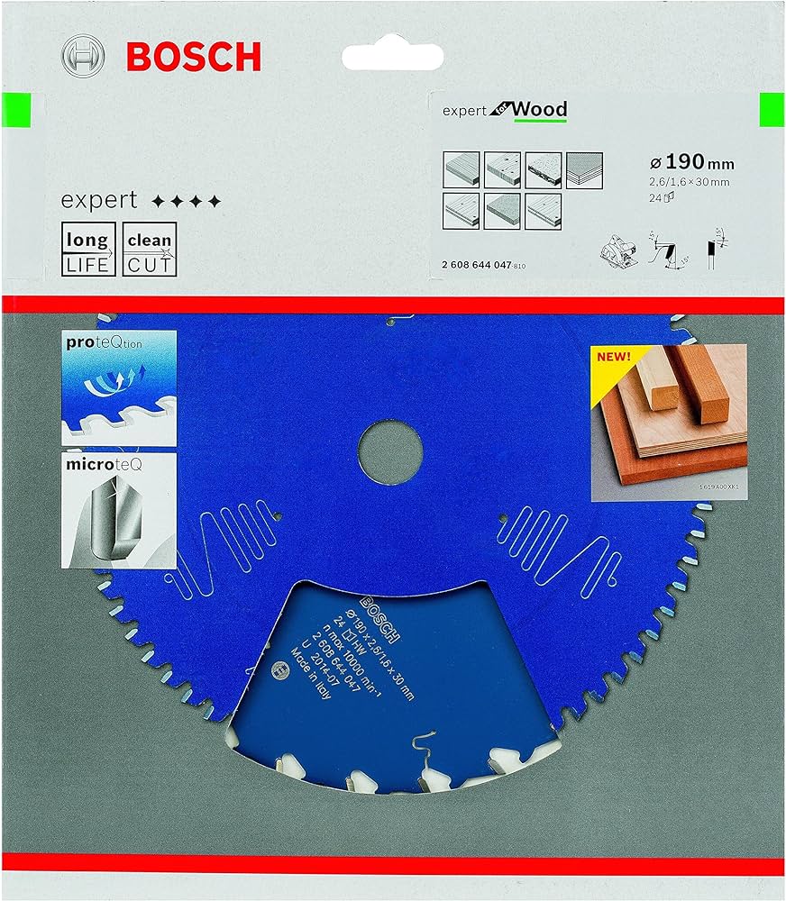 Bosch Expert Circular Saw Blade for Wood 190 x 30 x 2,6 mm, 24 2608644047 Power Tool Services
